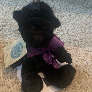 Boyds Bears Black Plush with Purple Scarf